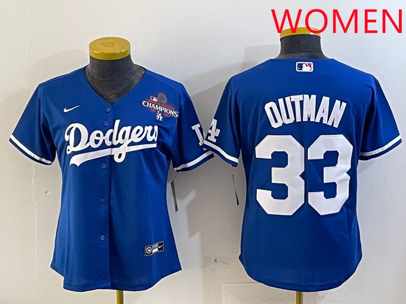 Women Los Angeles Dodgers #33 Outman Blue Game 2025 Nike MLB Jersey style 4